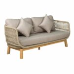 MARK Set Σαλόνι Κήπου 4τεμ, Acacia Φυσικό, Μαξιλάρια Μπεζ Rope Wicker Μπεζ - Image 3