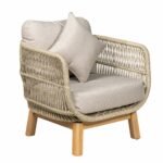 MARK Set Σαλόνι Κήπου 4τεμ, Acacia Φυσικό, Μαξιλάρια Μπεζ Rope Wicker Μπεζ - Image 4