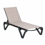 CAPRI K/D Ξαπλώστρα Αλουμίνιο Μαύρο, PP-UV Μαύρο - Textilene Cappuccino - Image 2
