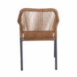 DINA Πολυθρόνα Βεράντας-Κήπου ALU Ανθρακί, Rope Wicker Φυσικό, Στοιβαζόμενη - Image 4