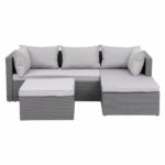 CORNER Set Wicker, Γωνία με Σκαμπό, Απόχρωση Ανοιχτό Γκρι Αναστρέψιμη Γωνία - Image 2