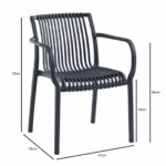 MODENA Πολυθρόνα Στοιβαζόμενη, PP-UV Protection Ανθρακί - Image 3