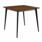 VIDAL Τραπέζι Μέταλλο Βαφή Μαύρο, Επιφάνεια 80x80cm/16mm Contract Sliq Walnut - Image 2