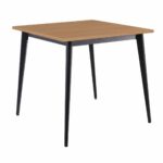 VIDAL Τραπέζι Μέταλλο Βαφή Μαύρο, Επιφάνεια 80x80cm/16mm Contract Sliq Beech - Image 2