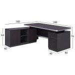 ΕΠΑΓΓΕΛΜΑΤΙΚΟ ΓΡΑΦΕΙΟ ΑΡΙΣΤΕΡΗ ΓΩΝΙΑ HM2092L ROSEWOOD 180X160X76Y εκ. - Image 2