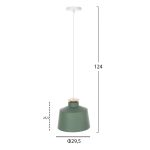 ΦΩΤΙΣΤΙΚΟ ΟΡΟΦΗΣ ΚΡΕΜΑΣΤΟ HM4158.05 ΠΡΑΣΙΝΟ ΚΑΠΕΛΟ ΑΛΟΥΜΙΝΙΟΥ Φ30x123,5Υεκ - Image 2