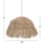 ΦΩΤΙΣΤΙΚΟ ΟΡΟΦΗΣ ΜΕ ΣΧΗΜΑ ΘΑΜΝΟΥ ΑΠΟ PANDAN GRASS ΣΕ ΦΥΣΙΚΟ HM7775 60x60x50Yεκ. - Image 2