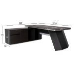 ΓΡΑΦΕΙΟ ΕΠΑΓΓΕΛΜΑΤΙΚΟ ΑΡΙΣΤΕΡΗ ΓΩΝΙΑ ROSEWOOD HM2083L 220X180X76Υεκ. - Image 2