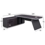 ΓΡΑΦΕΙΟ ΕΠΑΓΓΕΛΜΑΤΙΚΟ ΑΡΙΣΤΕΡΗ ΓΩΝΙΑ ROSEWOOD HM2084L 220X180X76Υεκ. - Image 2