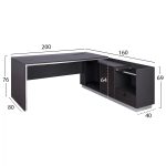 ΓΡΑΦΕΙΟ ΕΠΑΓΓΕΛΜΑΤΙΚΟ ΔΕΞΙΑ ΓΩΝΙΑ ROSEWOOD HM2112R 200X160X76Υ εκ. - Image 2