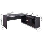 ΓΡΑΦΕΙΟ ΕΠΑΓΓΕΛΜΑΤΙΚΟ ΔΕΞΙΑ ΓΩΝΙΑ ROSEWOOD HM2086R 180X170X76Υ εκ. - Image 2