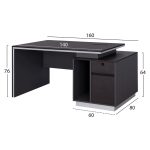 ΓΡΑΦΕΙΟ ΕΠΑΓΓΕΛΜΑΤΙΚΟ ΜΕ ΔΕΞΙΟ ΝΤΟΥΛΑΠΙ ROSEWOOD HM2087R 160X80X76Υ εκ. - Image 2
