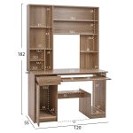 ΓΡΑΦΕΙΟ ΜΕ ΒΙΒΛΙΟΘΗΚΗ-ΡΑΦΙΕΡΑ STATUS HM2032.02 SONOMA 120X55X182 - Image 2