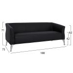 ΚΑΝΑΠΕΣ 3ΘΕΣΙΟΣ KIANA HM3122.31 ΜΕ ΜΑΥΡΟ PU 180x75x71 εκ. - Image 2