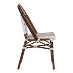 ΚΑΡΕΚΛΑ BISTRO ΑΛΟΥΜΙΝΙΟΥ BAMBOO LOOK ΜΕ ΛΕΥΚΟ-ΜΑΥΡΟ RATTAN HM5566.01 45x54x90Υεκ. - Image 4