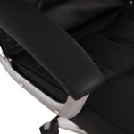 ΚΑΡΕΚΛΑ ΓΡΑΦΕΙΟΥ REESE HM1112 ΜΕ ΜΑΥΡΟ PU ΚΑΙ ΒΑΣΗ ΧΡΩΜΙΟΥ 63x67x113 cm. - Image 8