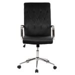 ΚΑΡΕΚΛΑ ΓΡΑΦΕΙΟΥ JOSEF HM1181.04 ΜΑΥΡΟ ΒΕΛΟΥΔΟ-INOX ΒΑΣΗ 58x61x105-113Yεκ. - Image 3