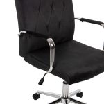 ΚΑΡΕΚΛΑ ΓΡΑΦΕΙΟΥ JOSEF HM1181.04 ΜΑΥΡΟ ΒΕΛΟΥΔΟ-INOX ΒΑΣΗ 58x61x105-113Yεκ. - Image 8