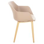 ΚΑΡΕΚΛΑ ΤΡΑΠΕΖΑΡΙΑΣ LUCIE HM8242.11 CAPUCCINO PP-ΜΕΤΑΛ. ΠΟΔΙΑ ΟΨΗ ΞΥΛΟΥ 56x55,5x80Υεκ - Image 4