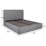 ΚΡΕΒΑΤΙ ALLIE HM584.01 160x200 εκ. ΜΕ ΑΠΟΘΗΚΕΥΤΙΚΟ ΧΩΡΟ ΓΚΡΙ ΥΦΑΣΜΑ - Image 3