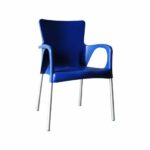 LARA Πολυθρόνα Pro Dining Στοιβαζόμενη, ALU Silver, PP - UV Protection Απόχρωση Μπλε