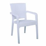 LORA Πολυθρόνα Κήπου Στοιβαζόμενη, PP (Rattan Look) Απόχρωση Άσπρο