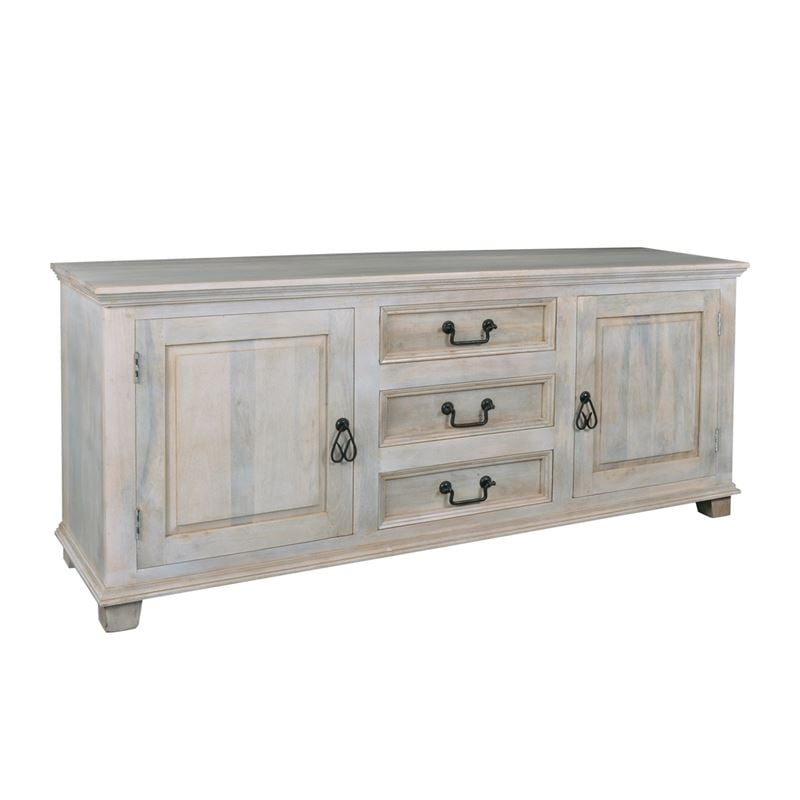 maison-sardar-boufes-3-syrt-2-ntoul.175x45x76cm-enlarge MAISON SARDAR Μπουφές Σαλονιού 3 Συρτάρια, 2 Ντουλάπια, Ξύλο Mango, Απόχρωση Antique Άσπρο - Image 1