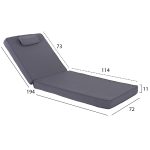 ΜΑΞΙΛΑΡΙ ΞΑΠΛΩΣΤΡΑΣ TEXTILENE 600gr/m2 SIFNOS ΓΚΡΙ HM11237.30T 194x70x11Yεκ. - Image 2