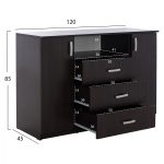 ΜΠΟΥΦΕΣ ΜΕ 2 ΝΤΟΥΛΑΠΙΑ Κ 3 ΣΥΡΤΑΡΙΑ ADLER WENGE HM2430.02 120X45X85Y εκ. - Image 2