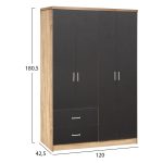 ΝΤΟΥΛΑΠΑ 4ΦΥΛΛΗ BRIANA ME 2 ΣΥΡΤΑΡΙΑ HM339.04 SONAMA-ΓΚΡΙ 120Χ42,5Χ180,5εκ. - Image 2