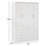 ΝΤΟΥΛΑΠΑ 4ΦΥΛΛΗ ME 2 ΣΥΡΤΑΡΙΑ BLAKELY HM339.05 ΛΕΥΚΗ 120Χ42,5Χ180,5 εκ. - Image 2