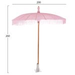 ΟΜΠΡΕΛΑ ΜΠΑΛΙΝΕΖΙΚΗ ΜΑΚΡΑΜΕ ΡΟΖ ΞΥΛO TEAK Φ200X260εκ. HM6035.04 - Image 2