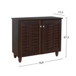 ΠΑΠΟΥΤΣΟΘΗΚΗ-ΝΤΟΥΛΑΠΙ ΞΥΛΙΝΗ CASSIOPE HM2208.01 WENGE 77Χ34Χ67.5Υεκ. - Image 2