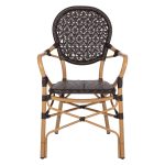 ΠΟΛΥΘΡΟΝΑ ΑΛΟΥΜΙΝΙΟΥ BAMBOO LOOK ΚΑΦΕ ΚΑΙ ΚΑΦΕ PE RATTAN HM5926.01 56x62x95Yεκ. - Image 3