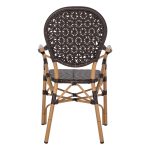 ΠΟΛΥΘΡΟΝΑ ΑΛΟΥΜΙΝΙΟΥ BAMBOO LOOK ΚΑΦΕ ΚΑΙ ΚΑΦΕ PE RATTAN HM5926.01 56x62x95Yεκ. - Image 6