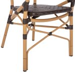 ΠΟΛΥΘΡΟΝΑ ΑΛΟΥΜΙΝΙΟΥ BAMBOO LOOK ΚΑΦΕ ΚΑΙ ΚΑΦΕ PE RATTAN HM5926.01 56x62x95Yεκ. - Image 9