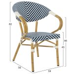 ΠΟΛΥΘΡΟΝΑ BAMBOO LOOK HM5861.02 ΜΠΛΕ-ΛΕΥΚΟ 59x56x82Yεκ. - Image 2