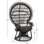 ΠΟΛΥΘΡΟΝΑ ROYAL PEACOCK HM9342.03 RATTAN ΜΑΥΡΟ-ΜΑΞΙΛΑΡΙ ΜΑΥΡΟ 114x72x150Yεκ. - Image 2