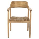ΠΟΛΥΘΡΟΝΑ KINGSLEY HM9634.01 ΞΥΛΟ TEAK & ΨΑΘΑ ΣΕ ΦΥΣΙΚΟ ΧΡΩΜΑ 57,5x54x80Yεκ. - Image 3
