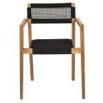 ΠΟΛΥΘΡΟΝΑ CHARLOTTE HM9637.02 ΞΥΛΟ TEAK ΦΥΣΙΚΟ & ΜΑΥΡΟ ΣΧΟΙΝΙ 59x54x83Y εκ. - Image 3