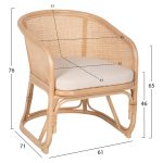 ΠΟΛΥΘΡΟΝΑ ΚΙΚΟ HM9839 RATTAN ΣΕ ΦΥΣΙΚΟ ΧΡΩΜΑ-ΛΕΥΚΟ ΜΑΞΙΛΑΡΙ 61x71x76Yεκ. - Image 2