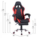 ΠΟΛΥΘΡΟΝΑ GAMING RUTT ΜΕ ΑΝΑΚΛΙΝΟΜΕΝΗ ΠΛΑΤΗ ΚΑΙ ΥΠΟΠΟΔΙΟ HM1156.01 ΣΕ ΧΡΩΜΑ ΜΑΥΡΟ-ΚΟΚΚΙΝΟ - Image 2