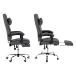 ΠΟΛΥΘΡΟΝΑ ΓΡΑΦΕΙΟΥ ΔΙΕΥΘΥΝΤΙΚΗ ΓΚΡΙ HM1057.20 ΜΕ ΠΤΥΣΣΟΜΕΝΟ ΥΠΟΠΟΔΙΟ 58x71x128Y εκ. - Image 4