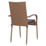 ΠΟΛΥΘΡΟΝΑ ΜΕΤΑΛΛΙΚΗ ANISHA HM5685.02 ΜΕ ΜΑΞΙΛΑΡΙ WICKER ΚΑΦΕ-ΜΟΚΑ ΣΤΟΙΒ/ΜΕΝΗ 56x60x94 εκ. - Image 5
