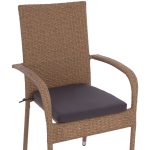 ΠΟΛΥΘΡΟΝΑ ΜΕΤΑΛΛΙΚΗ ANISHA HM5685.02 ΜΕ ΜΑΞΙΛΑΡΙ WICKER ΚΑΦΕ-ΜΟΚΑ ΣΤΟΙΒ/ΜΕΝΗ 56x60x94 εκ. - Image 7