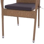 ΠΟΛΥΘΡΟΝΑ ΜΕΤΑΛΛΙΚΗ ANISHA HM5685.02 ΜΕ ΜΑΞΙΛΑΡΙ WICKER ΚΑΦΕ-ΜΟΚΑ ΣΤΟΙΒ/ΜΕΝΗ 56x60x94 εκ. - Image 9