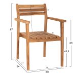ΠΟΛΥΘΡΟΝΑ ERIETTA ΞΥΛΟ TEAK ΣΤΟΙΒΑΖΟΜΕΝΗ HM9534 ΣΕ ΦΥΣΙΚΟ ΧΡΩΜΑ 60x54x87Y εκ. - Image 2