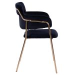 ΠΟΛΥΘΡΟΝΑΚΙ KELSO HM8521.04 ΒΕΛΟΥΔΟ ΜΑΥΡΟ & ΕΠΙΧΡΥΣΟ ΠΟΔΙ 52,5x52x80Υ εκ. - Image 4