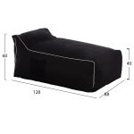 ΠΟΥΦ ZAFER HM5772.12 ΜΕ TEXTILINE ΜΑΥΡΟ ΚΑΙ ΛΕΥΚΟ ΡΕΛΙ 88x128x40-60Υ εκ. - Image 2