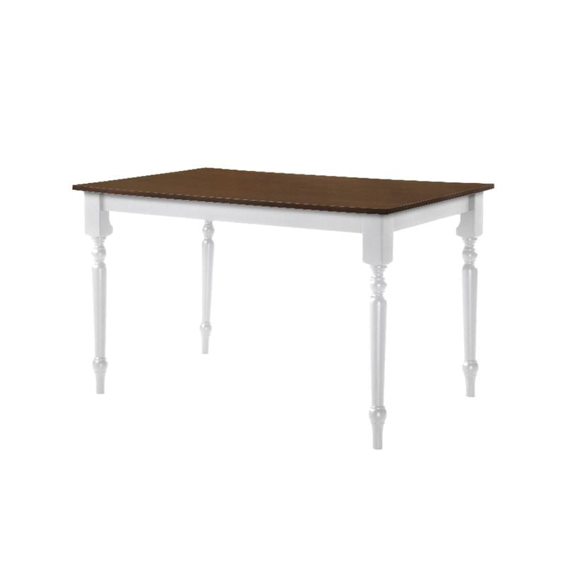 saloon-trap.150x90cm-aspro-karydi-enlarge SALOON Τραπέζι Τραπεζαρίας Κουζίνας Άσπρο - Καρυδί - Image 1